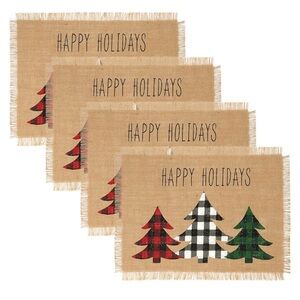 Festive Holiday Placemats with Tree Design 13x19